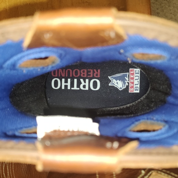 Steel Blue Heeler men's 8.5 cowboy style steel toed work boots 813945 brown - Picture 7 of 15